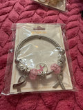 Breast cancer bracelet silvertone