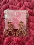 Breast cancer awareness ribbon earrings
