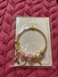 Breast cancer bracelet goldtone