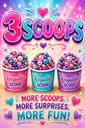 3 regular twins scoops