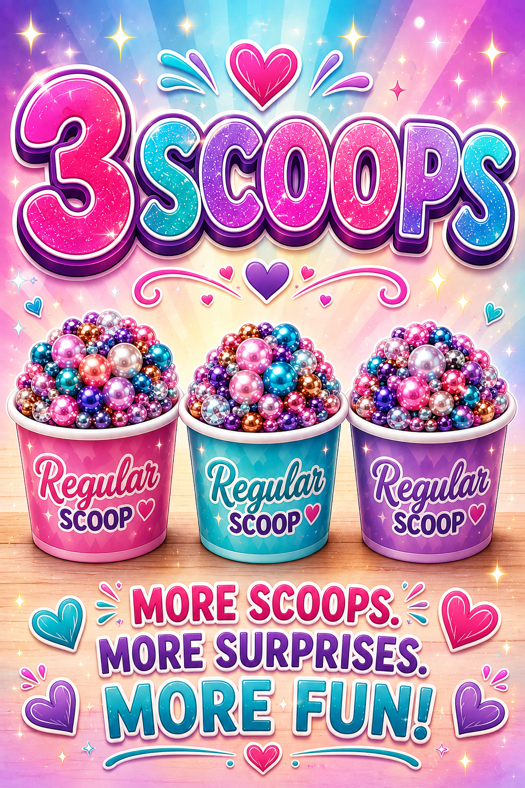 3 regular twins scoops