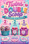 Twins Double Scoop plus 2 twins choice and 1 grandmas choice